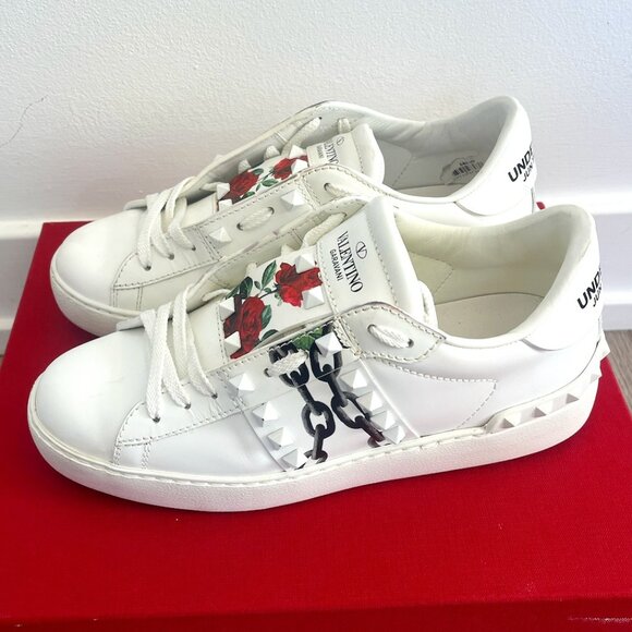 Valentino x UNDERCOVER Jun Takahashi  Rose Print Rockstud Sneaker - Picture 2 of 4